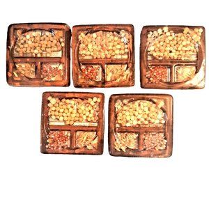 Set of 5 Lucite Seed Drink Coasters 70s Vintage Gamut Designs USA